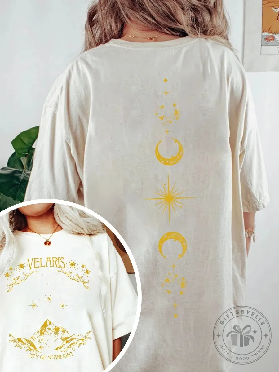Velaris City Of Starlight Celestial Moon Phases Fantasy T-Shirt
