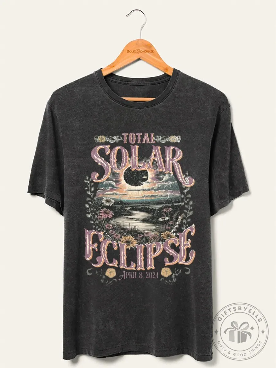 Total Solar Eclipse April 8 2024 Vintage Washed T-Shirt